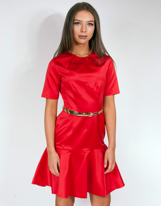 Pleat Neck Red