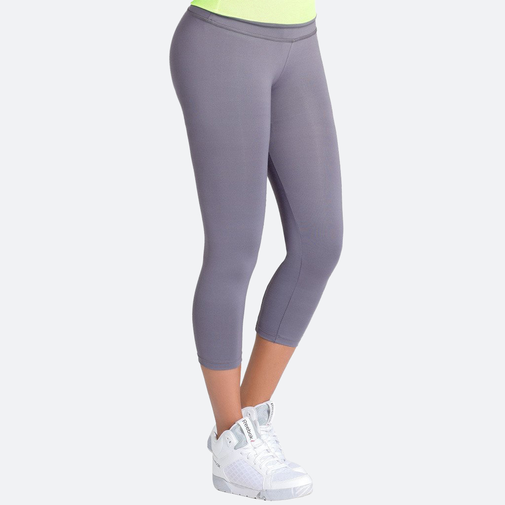 WONDERFIT ACTIVEWEAR CAPRI LEGGINGS, Grey, Mid-Rise